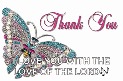 Shinning Butterfly Thank You Clipart GIF
