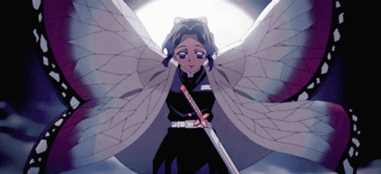 Shinobu Anime Plummeting Butterfly Wings GIF