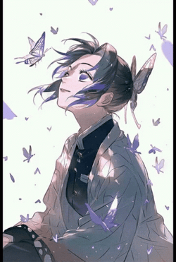 Shinobu Kocho Fan Edit Butterflies And Hearts GIF