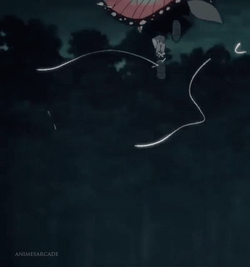 Shinobu Kocho Landing On The Ground GIF