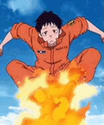 Shinra Kusakabe Confused Stare GIF