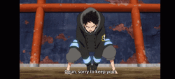 Shinra Kusakabe Penetrating Eyes Intense Battle GIF