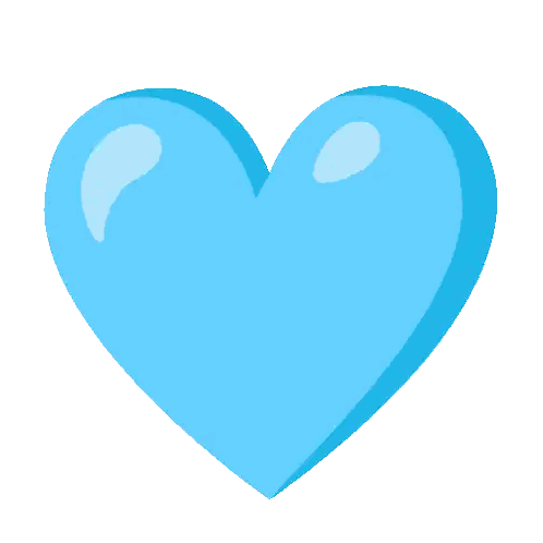 Shiny Blue Heart Sticker