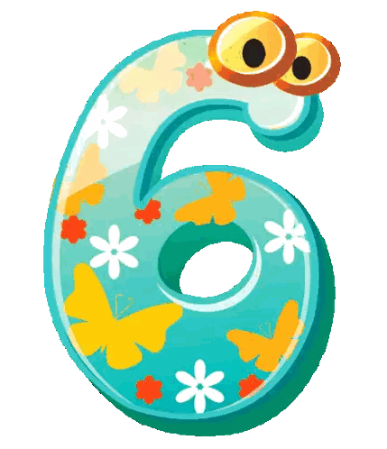 Shiny Purple Number 6 Sticker