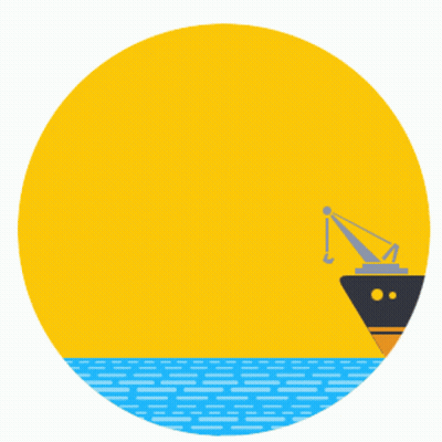 Ship In Ocean With Crane On Side GIF