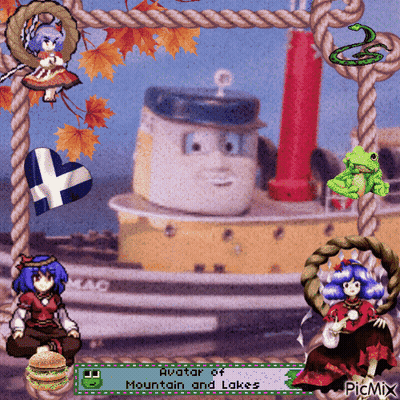 Ship With Words Avatar Of Mountain And Lakes GIF