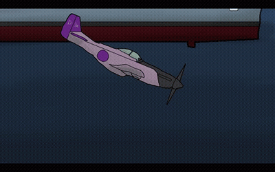 Ship With Yellow Explosion GIF