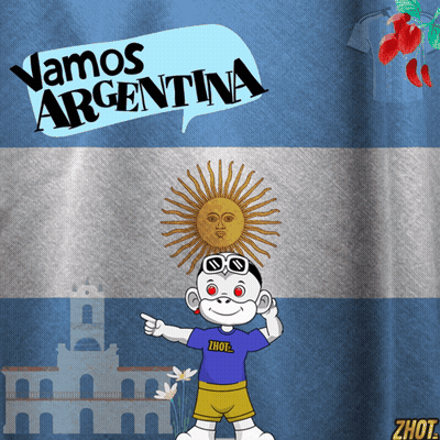 Shirt Saying Vamos Argentina With Monkey Pointing GIF
