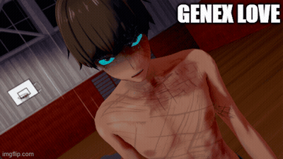 Shirtless Anime Character Blue Eyes Genex Love GIF