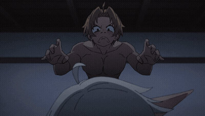 Shirtless Anime Character With Mouth Open GIF
