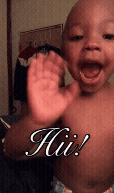 Shirtless Baby Waving Saying Hi GIF