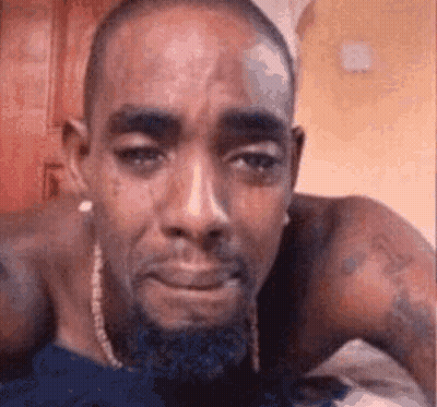 Shirtless Bearded Man Crying GIF