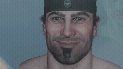 Shirtless Bearded Man With Headband Making Face GIF