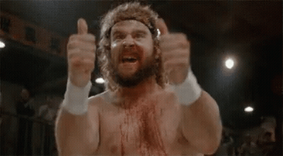 Shirtless Bearded Wrestler Giving Thumbs Up GIF