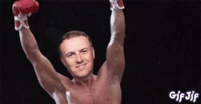 Shirtless Boxer Arms In Air GIF