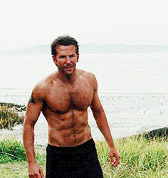 Shirtless Bradley Cooper With Abs Exposed GIF