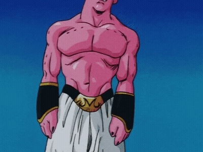 Shirtless Cartoon Character Blue Background GIF