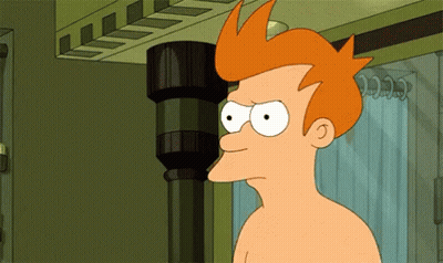 Shirtless Cartoon Character Looking At Something GIF