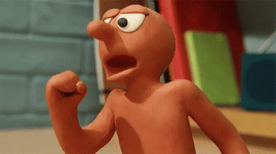 Shirtless Cartoon Character Making Fist GIF