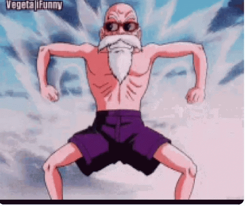 Shirtless Cartoon Character With Beard And Sunglasses On Knees GIF