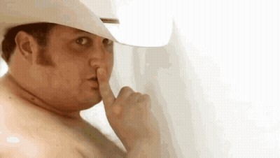 Shirtless Cowboy Man Shushing GIF