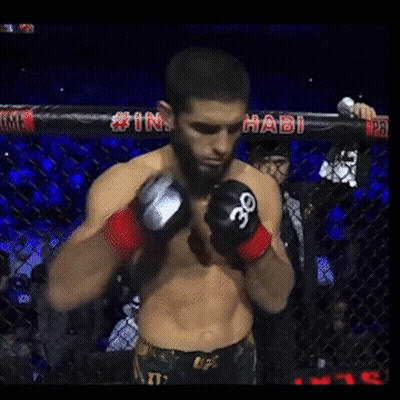 Shirtless Fighter In Cage With UFC GIF