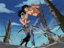 Shirtless Hiei Fist Fight GIF