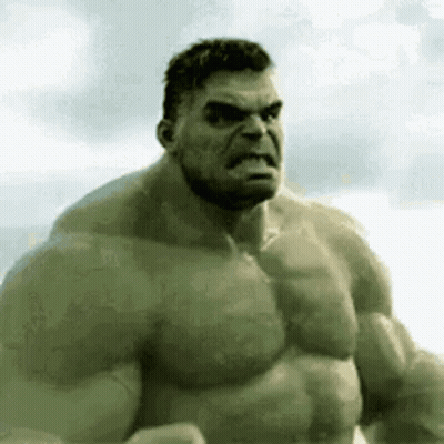 Shirtless Hulk Fist In Air GIF