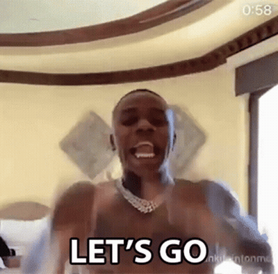 Shirtless Man Arms Outstretched Let's Go GIF