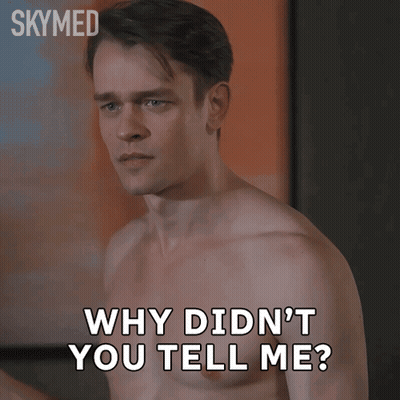Shirtless Man Asking Why Didn't You Tell Me GIF