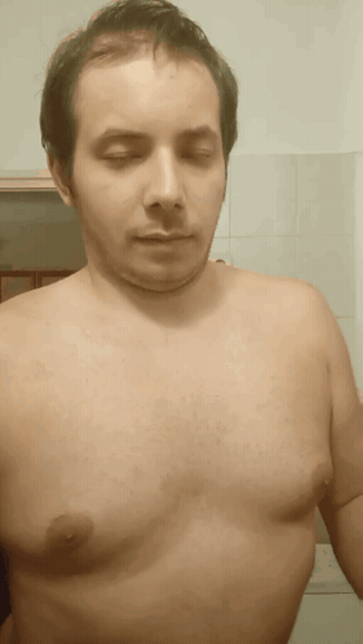 Shirtless Man Brushing Teeth GIF