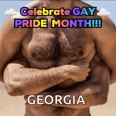 Shirtless Man Crossed Arms Celebrate Gay Pride GIF