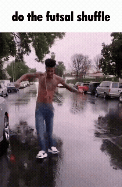 Shirtless Man Dancing Do The Futsal Shuffle GIF