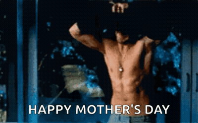 Shirtless Man Dancing Happy Mother's Day GIF