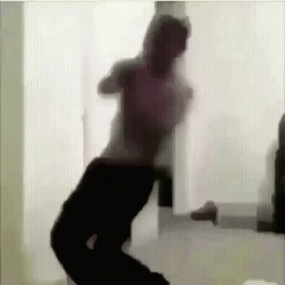 Shirtless Man Dancing In Front Of Mirror GIF