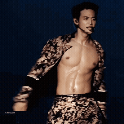 Shirtless Man Dancing With Microphone On Head GIF