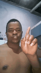 Shirtless Man Finger Wag GIF