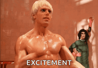 Shirtless Man Flexing Muscles Exciting GIF