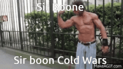 Shirtless Man Flexing Muscles Sir Boon Cold Wars GIF