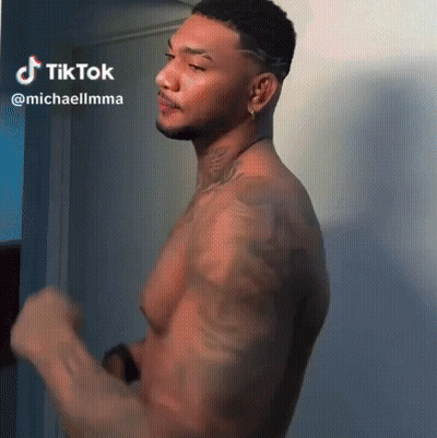 Shirtless Man Flexing Muscles TikTok GIF