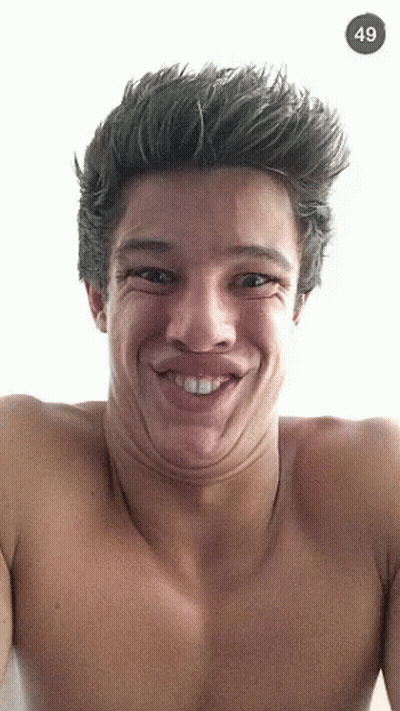 Shirtless Man Funny Face Number 49 GIF