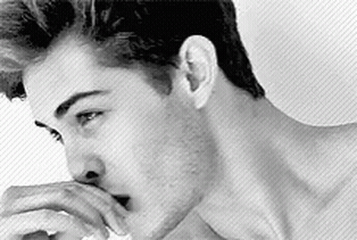 Shirtless Man Hand To Mouth GIF