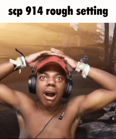 Shirtless Man Headphones SCP 914 Rough Setting GIF