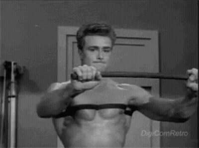 Shirtless Man Holding Barbell GIF