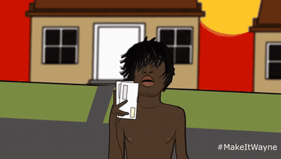Shirtless Man Holding Envelope #Makeitwayne GIF