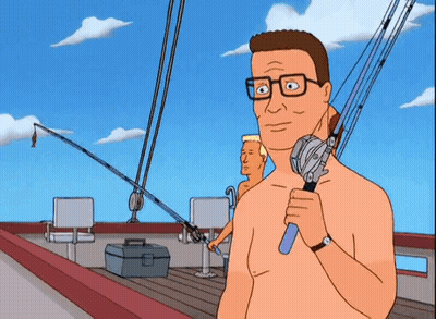 Shirtless Man Holding Fishing Rod GIF