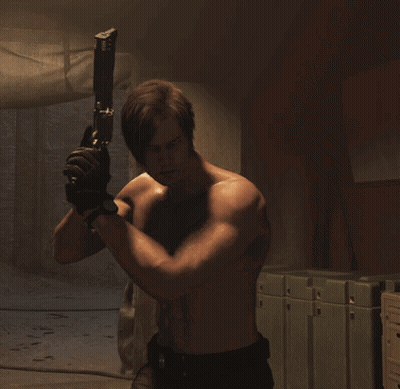 Shirtless Man Holding Gun GIF