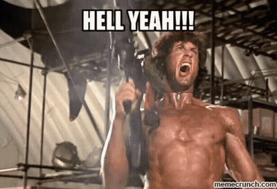 Shirtless Man Holding Gun Hell Yeah GIF