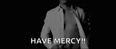 Shirtless Man Holding Jacket Saying Have Mercy GIF