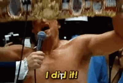 Shirtless Man Holding Microphone Saying I Did It GIF
